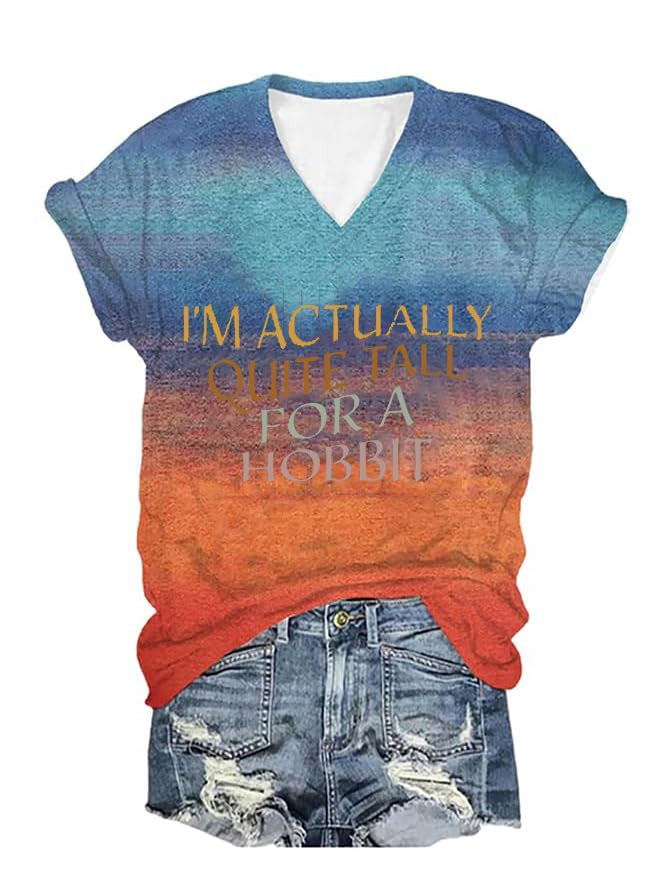Women's Casual Digital-Print Letter Top