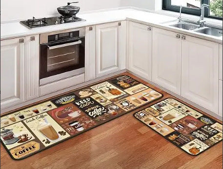 Retro Abstract Cartoon Kitchen Home Non-slip Mat