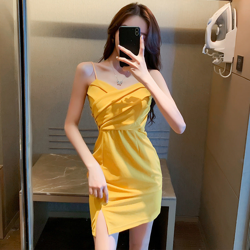 Night club sexy dress with tight sling bag hip