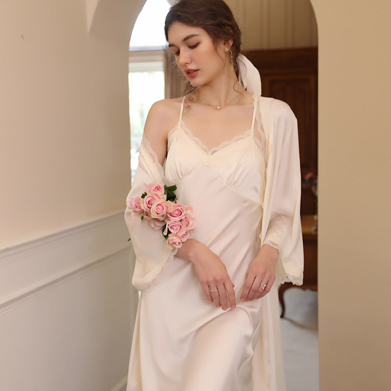 Women's Fashion Simple Halter Lace Loungewear Set