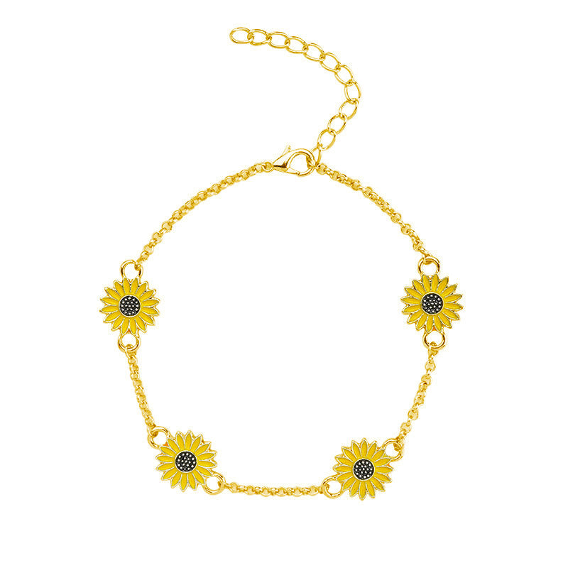 Alloy Sunflower Anklet Creative Daisy Foot Ornaments Gift For Ladies Accessories