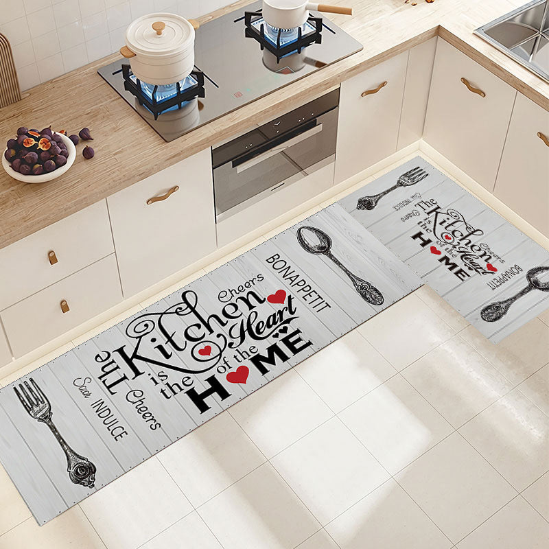 Retro Abstract Cartoon Kitchen Home Non-slip Mat