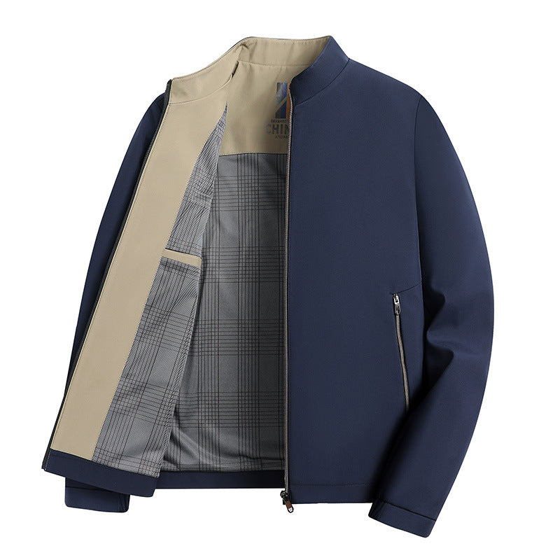 Administrative Leisure Business Spring And Autumn Men Stand-up Collar Jacket
