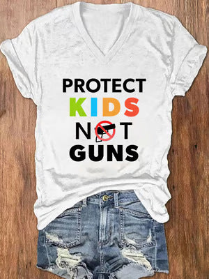 Women's Casual Digital-Print Letter Top