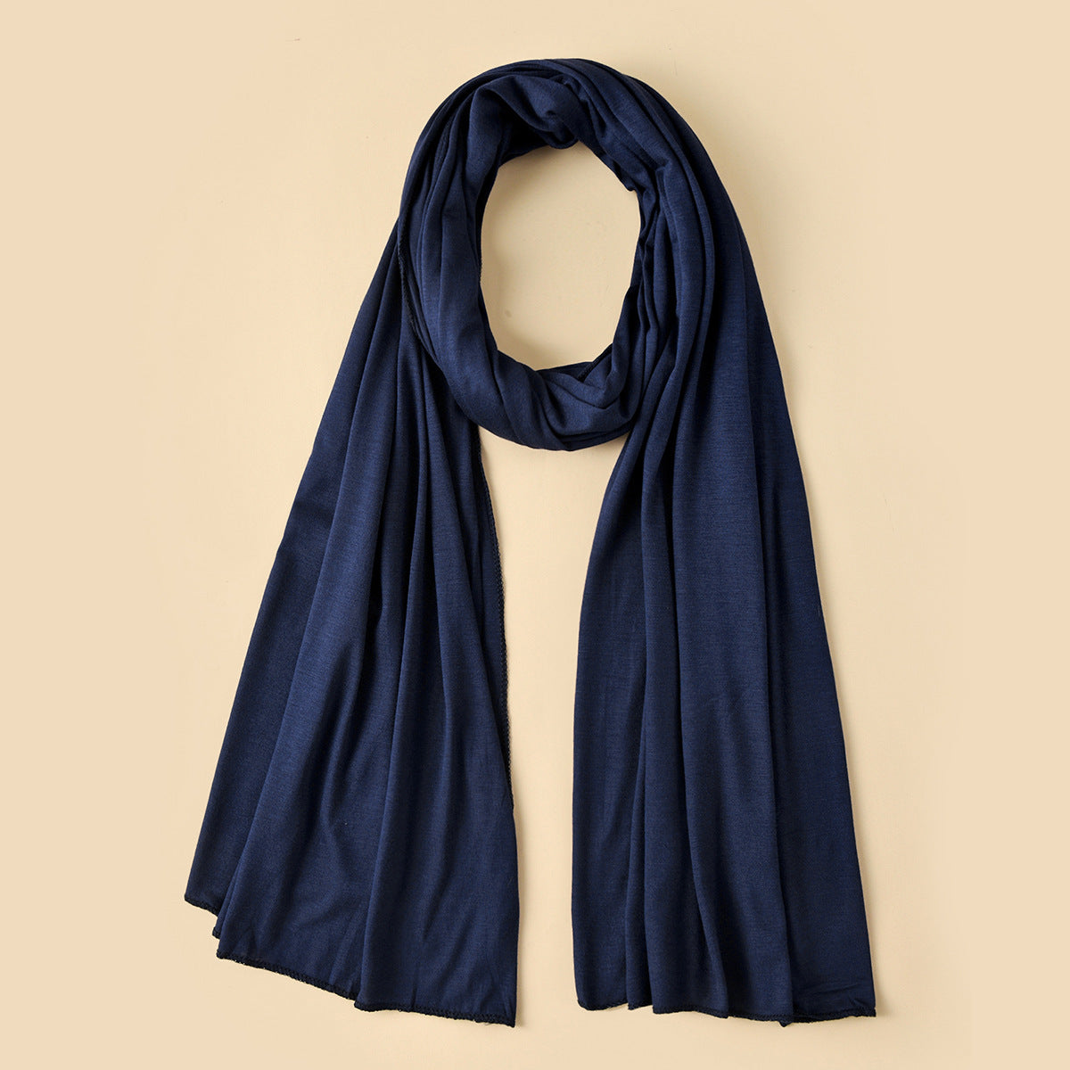 Mercerized Cotton Trendy Versatile Scarf Solid-color Long Scarf