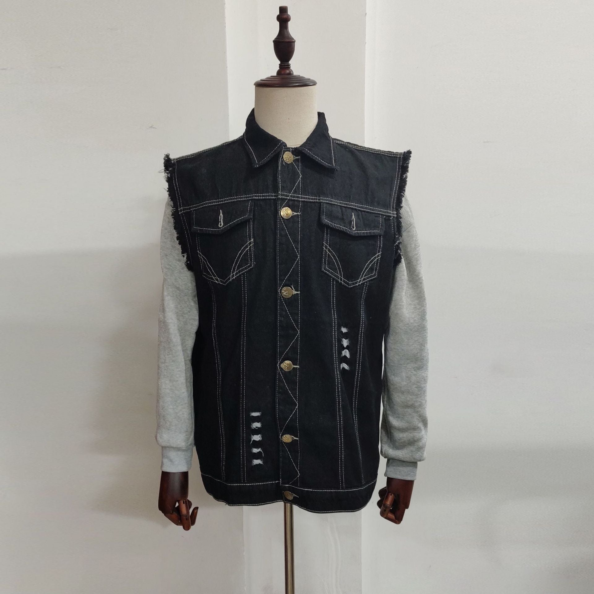 Motorcycle Denim Classic Sleeveless Jacket Top
