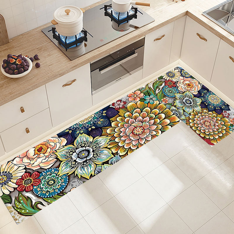 Retro Abstract Cartoon Kitchen Home Non-slip Mat
