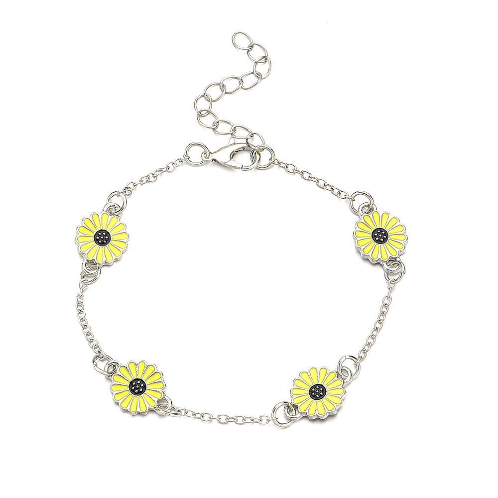 Alloy Sunflower Anklet Creative Daisy Foot Ornaments Gift For Ladies Accessories