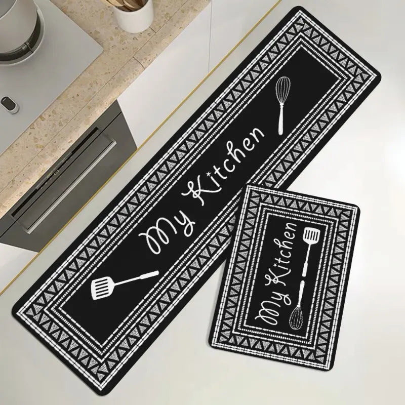 Retro Abstract Cartoon Kitchen Home Non-slip Mat