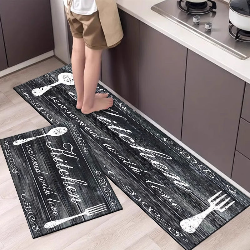 Retro Abstract Cartoon Kitchen Home Non-slip Mat