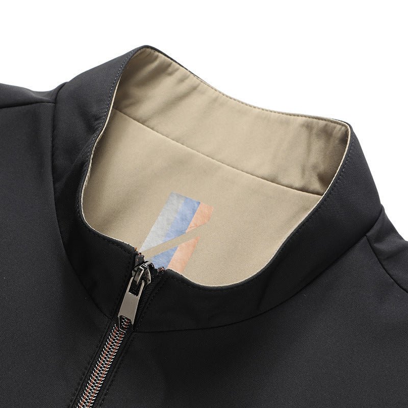 Administrative Leisure Business Spring And Autumn Men Stand-up Collar Jacket